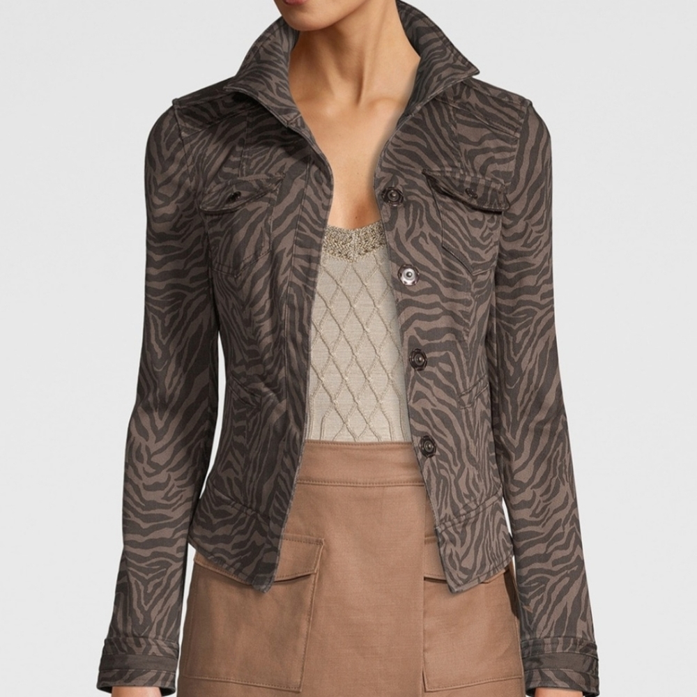 Zebra print denim jacket